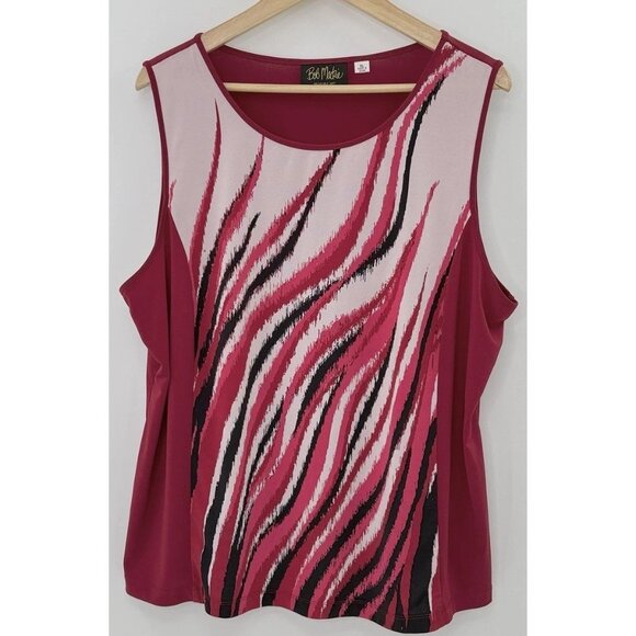Bob Mackie Wearable Art Sleeveless Liquid Knit Blouse Sz XL Boho Art To Wear - Picture 1 of 7